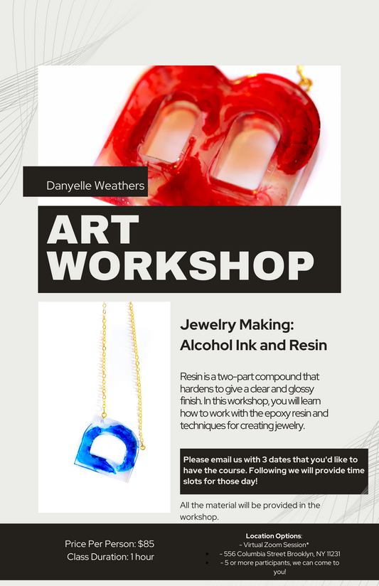 Resin Jewelry Making Class - Alcohol Ink