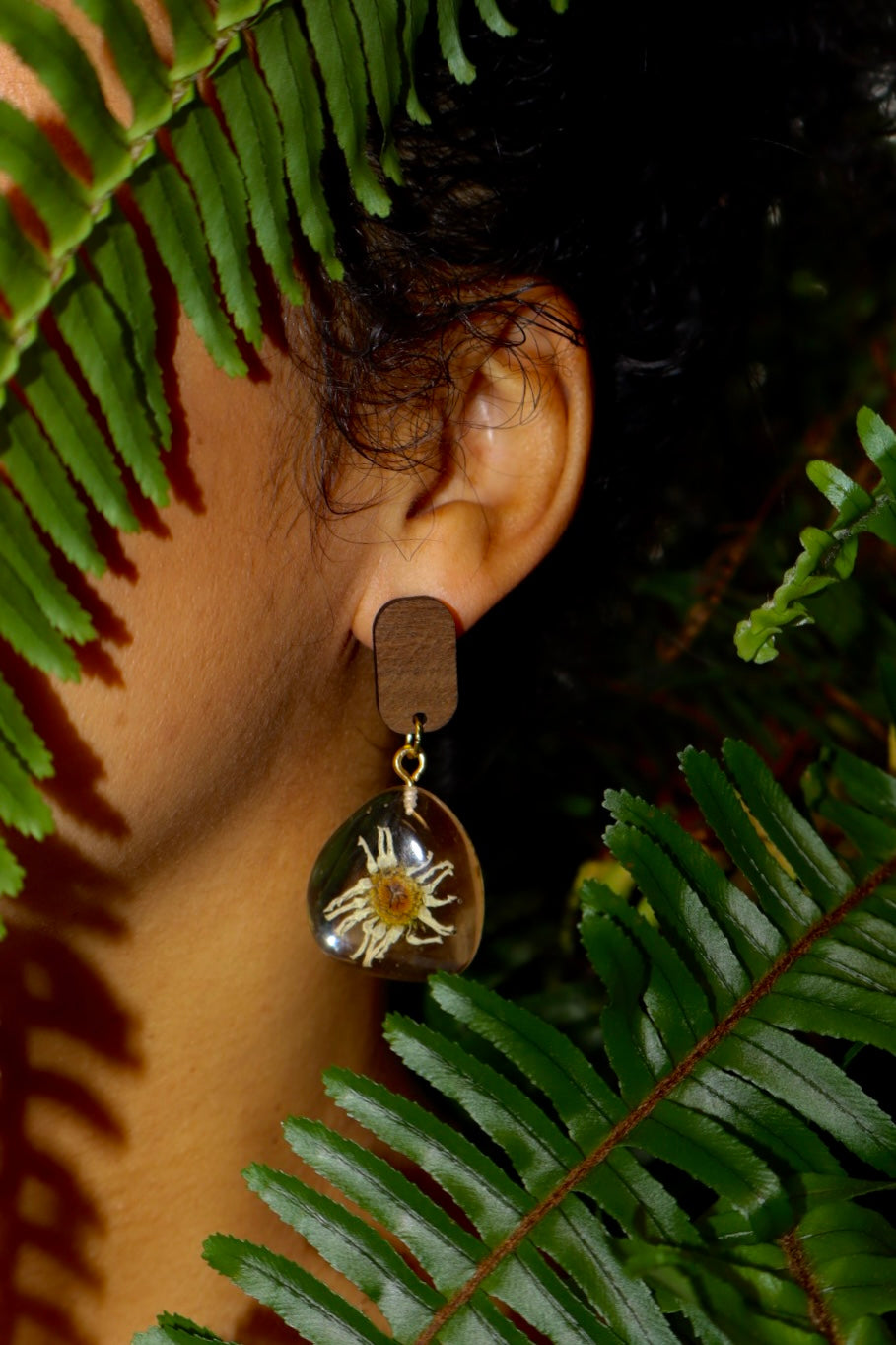 Sunflower & Daisy - Wood Floral Earrings - Mixmatch