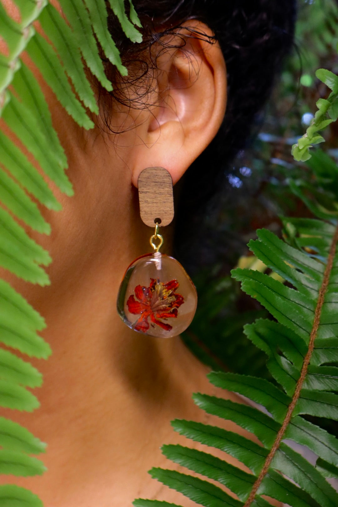 Sunflower & Daisy - Wood Floral Earrings - Mixmatch