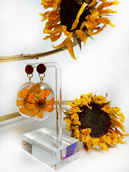 Sunflower Floral Earrings II