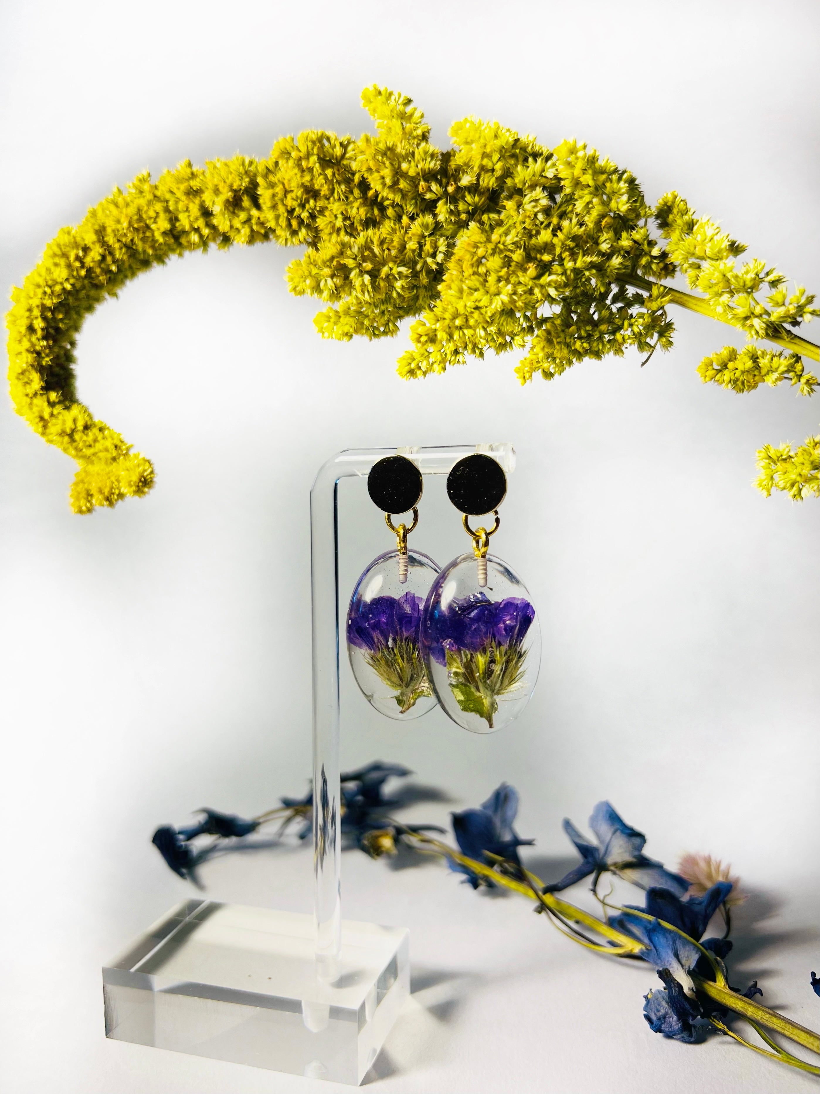 Wild Flower Earrings - Purple