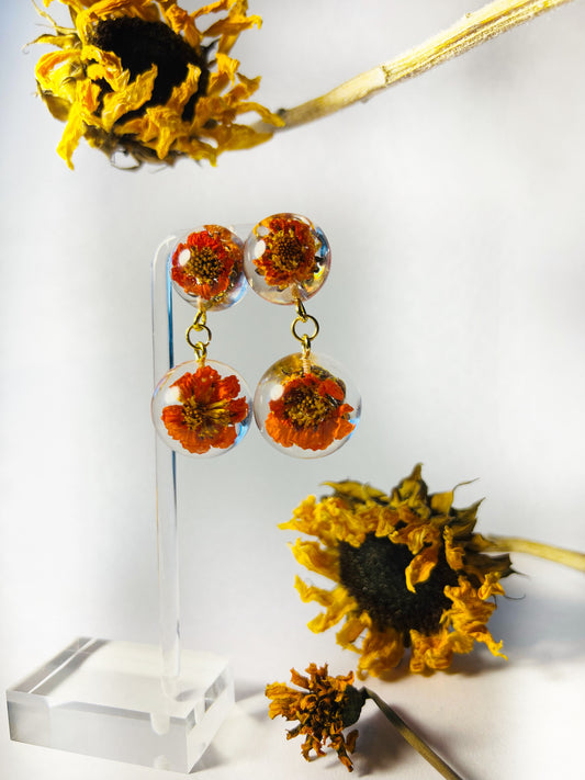Marigolds II Floral Earrings