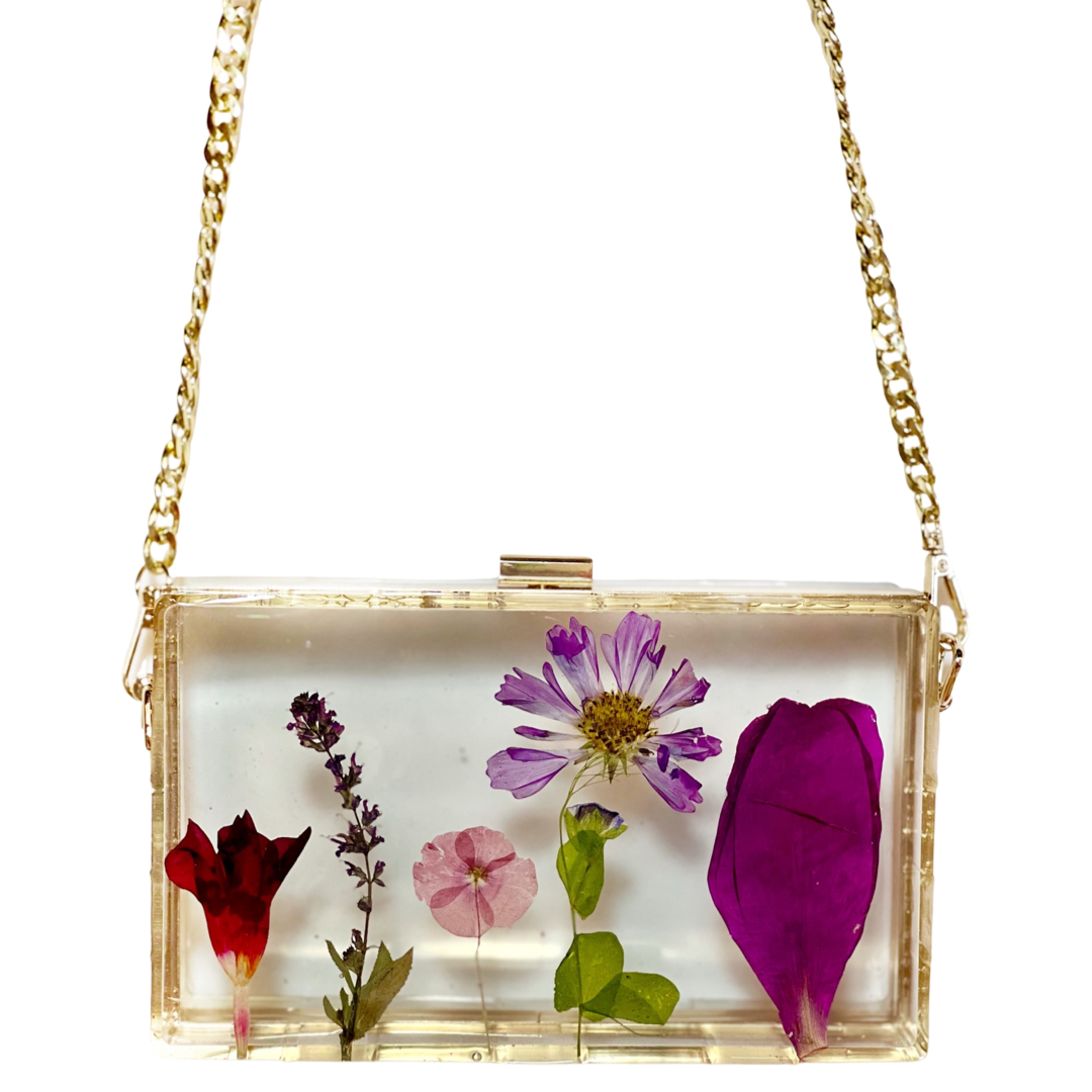 Purple Bliss Floral Clutch