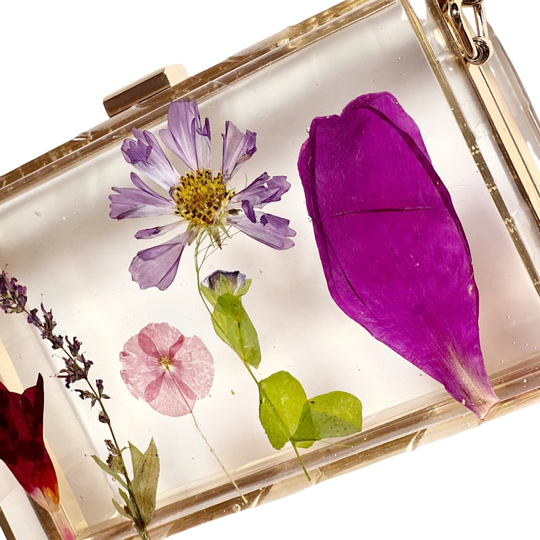 Purple Bliss Floral Clutch