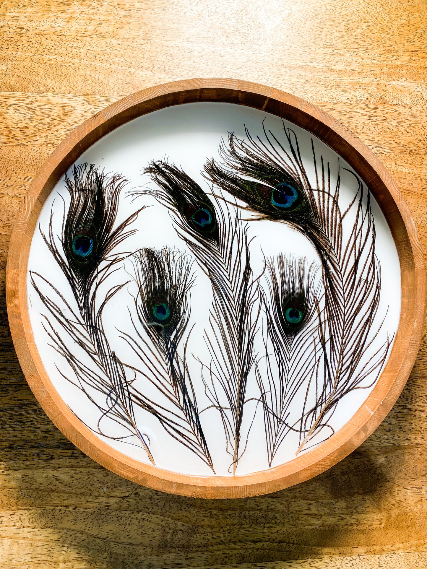 Peacock Serving Tray - White